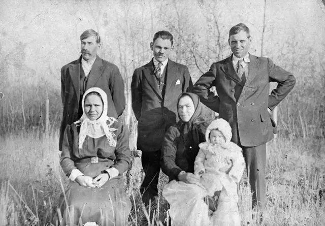 Yuzyk family members on the family farm